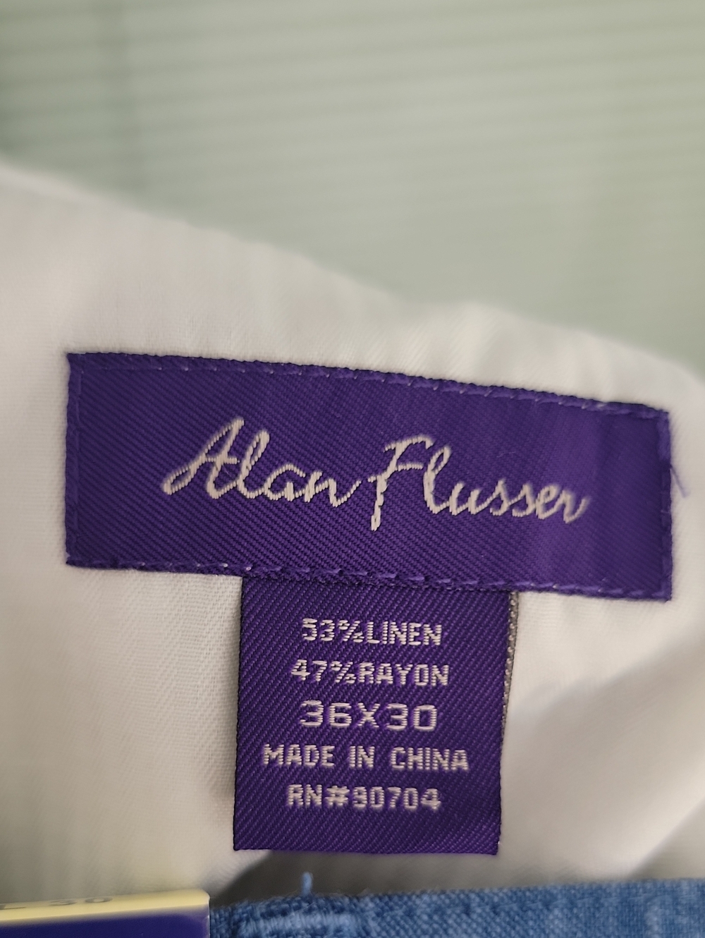 Alan Flusser Linen Blend Men's Trousers W36 L30 - Picture 7 of 7